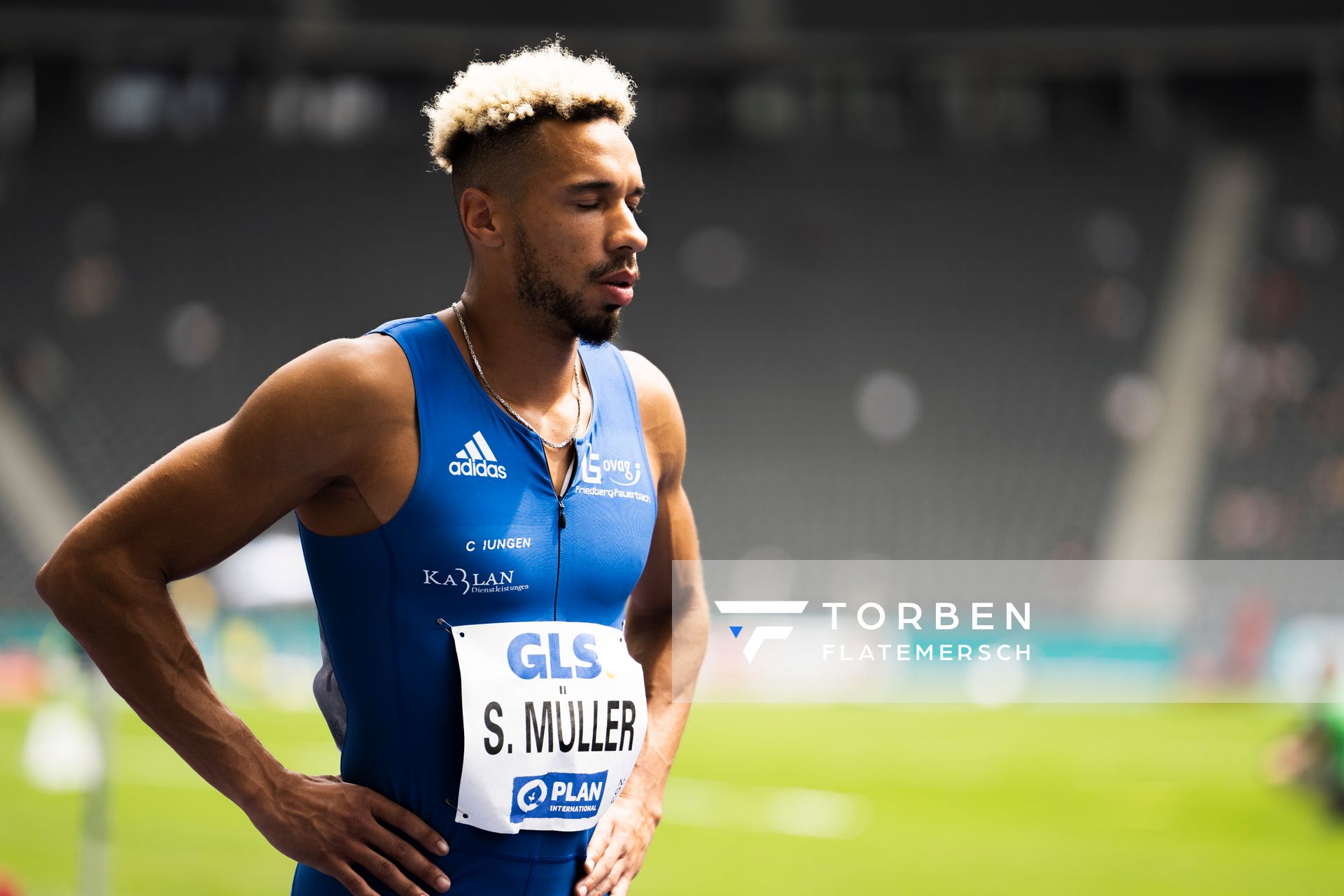 Steven Mueller (LG OVAG Friedberg-Fauerbach) waehrend der deutschen Leichtathletik-Meisterschaften im Olympiastadion am 26.06.2022 in Berlin